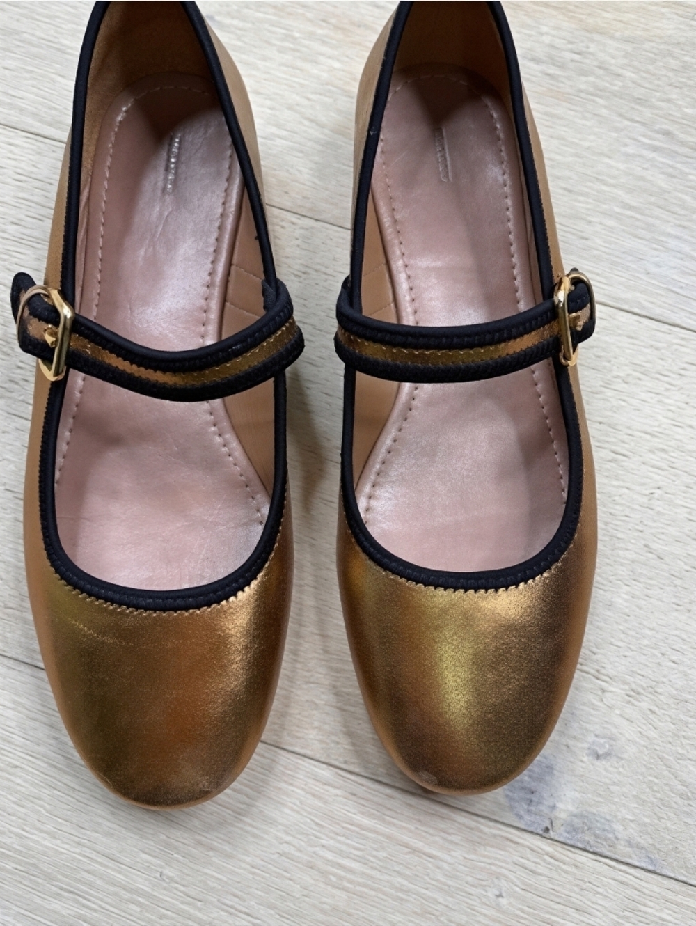 Maeve Bronze Mary Jane Flats. - Picture 3 of 4